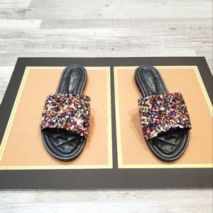 Joli open toe Rhinestone Flats